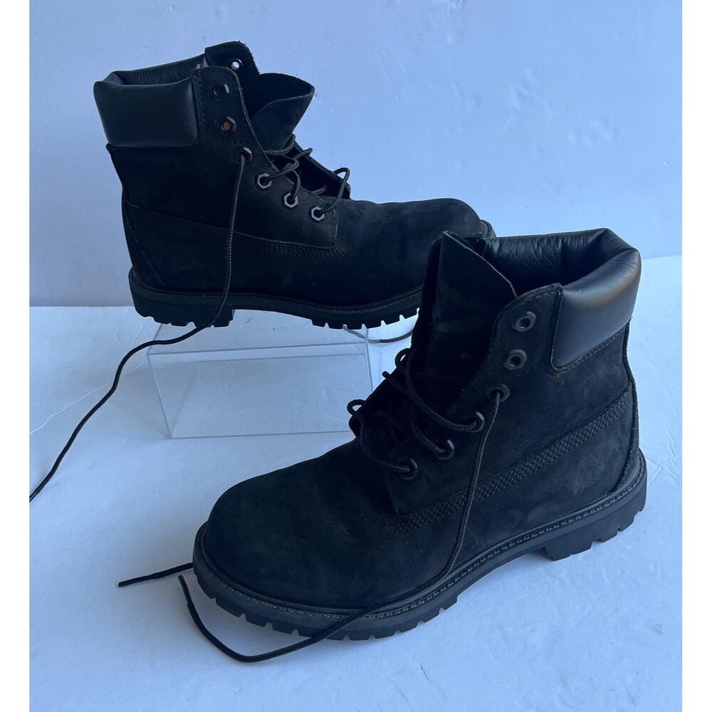 Timberland 6 Inch Premium Waterproof Boots Black Nubuck Women's 8M